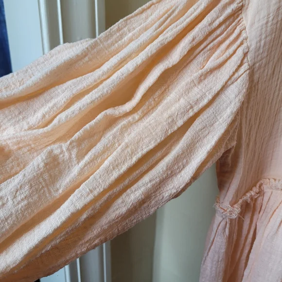 Free People Keeping It Cool Pullover Peach Oversized Size M - Picture 6 of 10